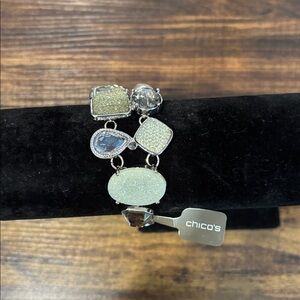 Chico's NWT❤️Bracelet with silver & grey sparkle Details
